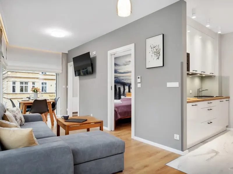 Nowoczesny Apartament | Balkon, Parking, Miejsce do Pracy – zdjęcie 3