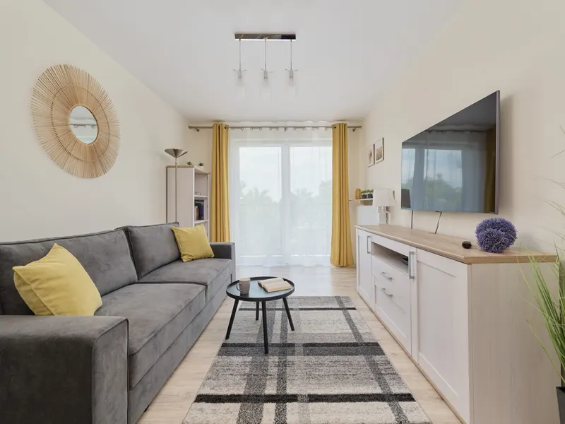 Jasny apartament z dwiema sypialniami | Garaż i biurko – zdjęcie 1