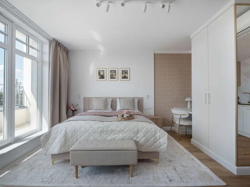 Modernes Studio mit Balkon | Arbeitsbereich – Foto 1