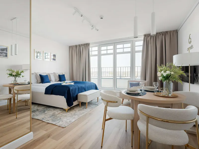 Stilvolles Studio mit Balkon | Arbeitsbereich und Klimatisierung – Foto 2