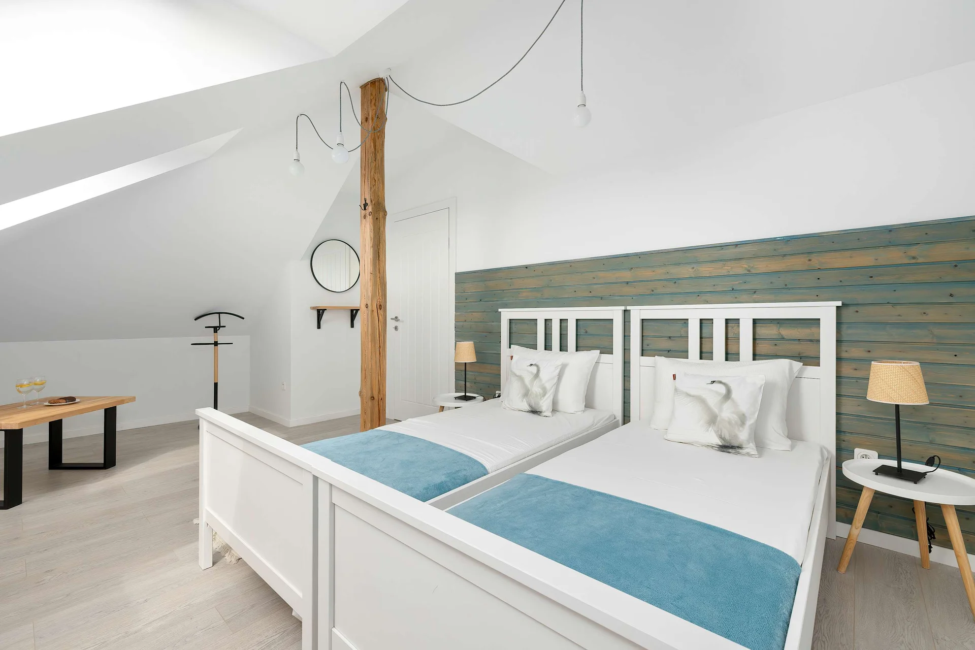 Bedroom with two comfortable single beds, perfect for friends or family travelling together.