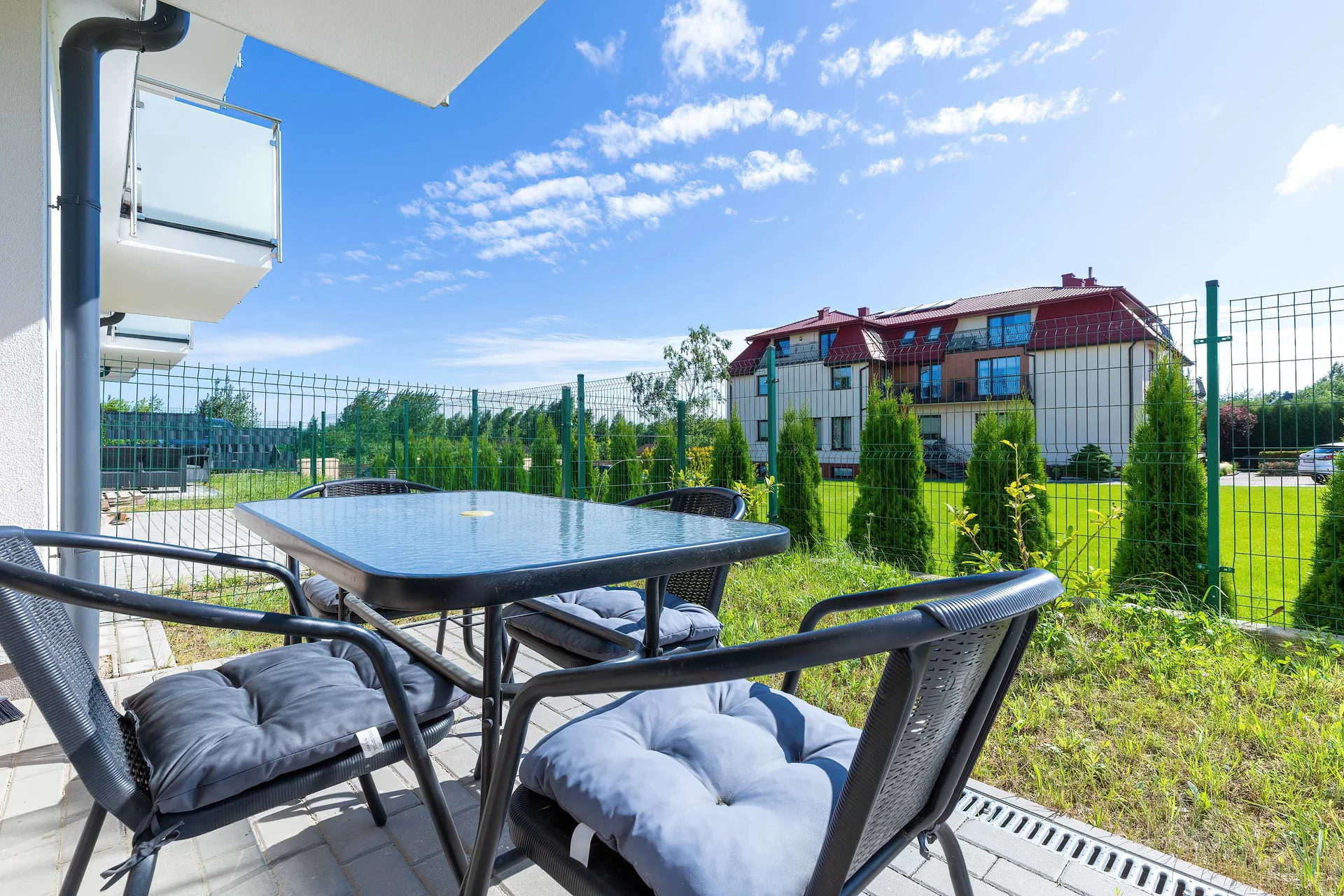 The garden's peaceful ambiance is ideal for unwinding.