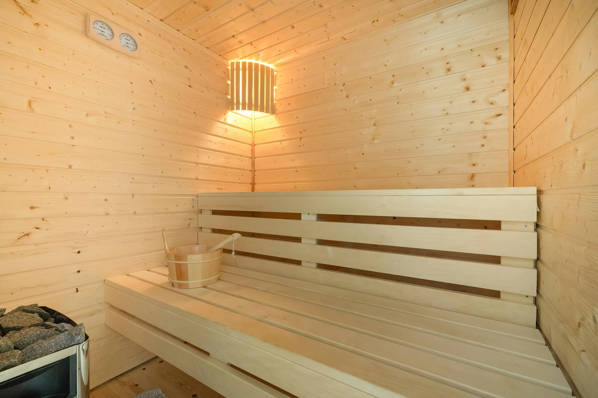 Sauna is available in the garden.