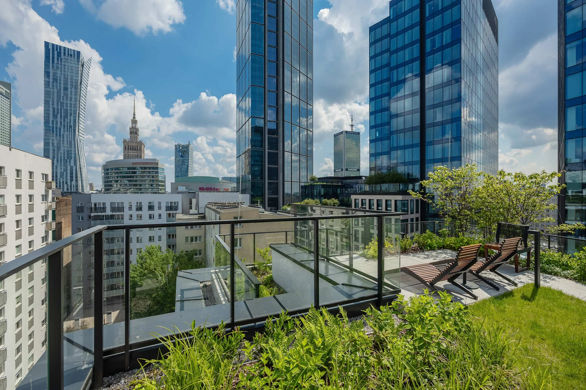 Beautiful view visible from the rooftop terrace in the common space.