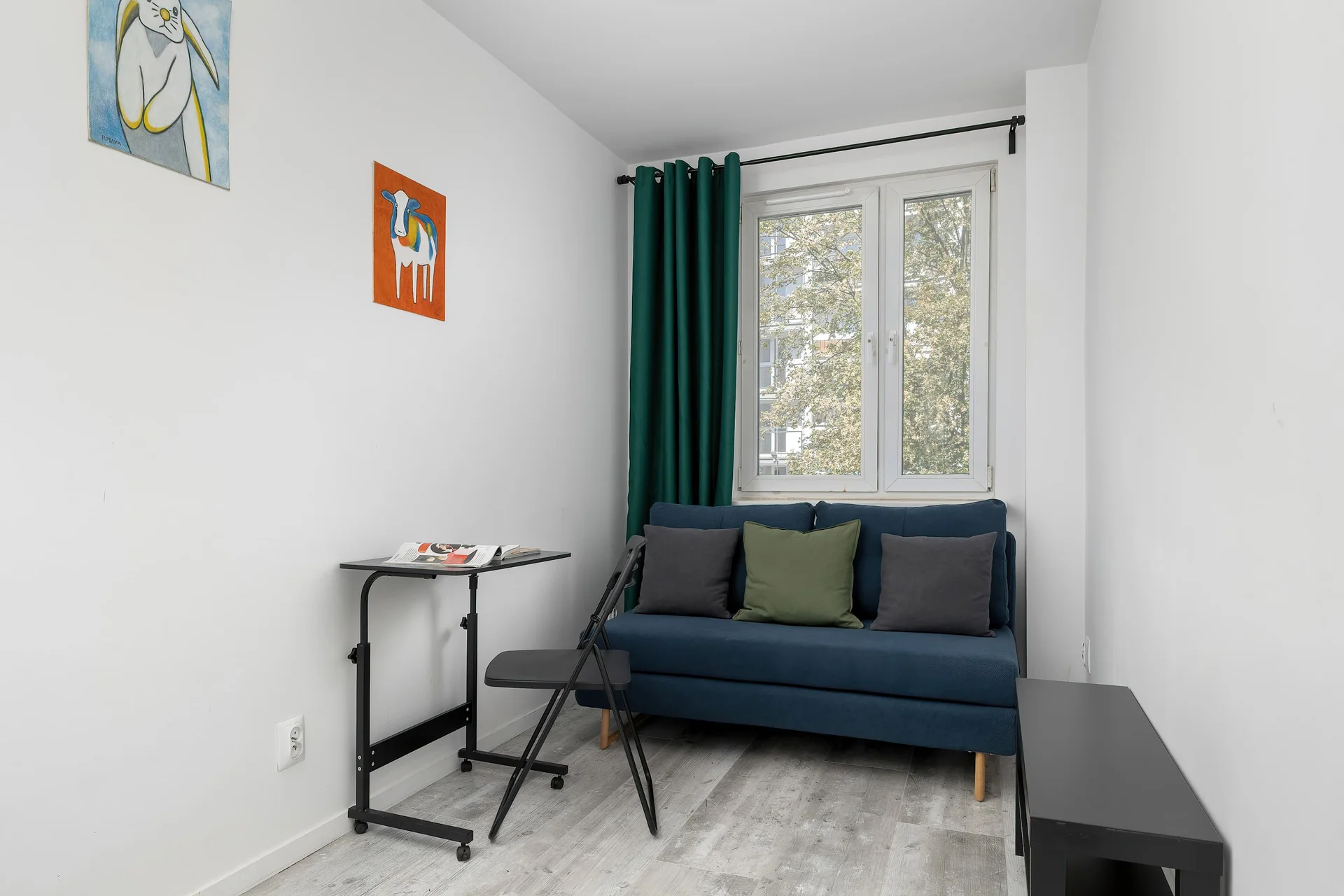 Enjoy the simplicity and comfort of the bedroom's design.