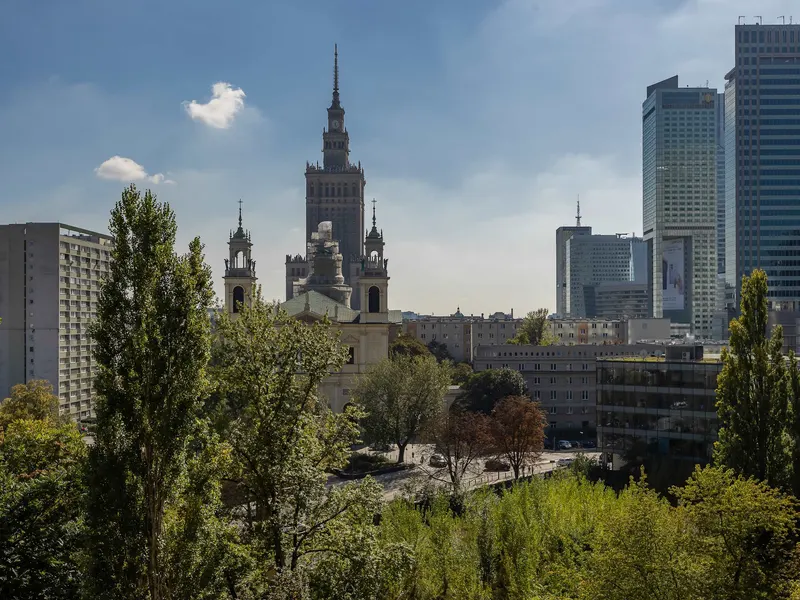 Air-conditioned Studio with Balcony | View of the Palace of Culture – photo 4