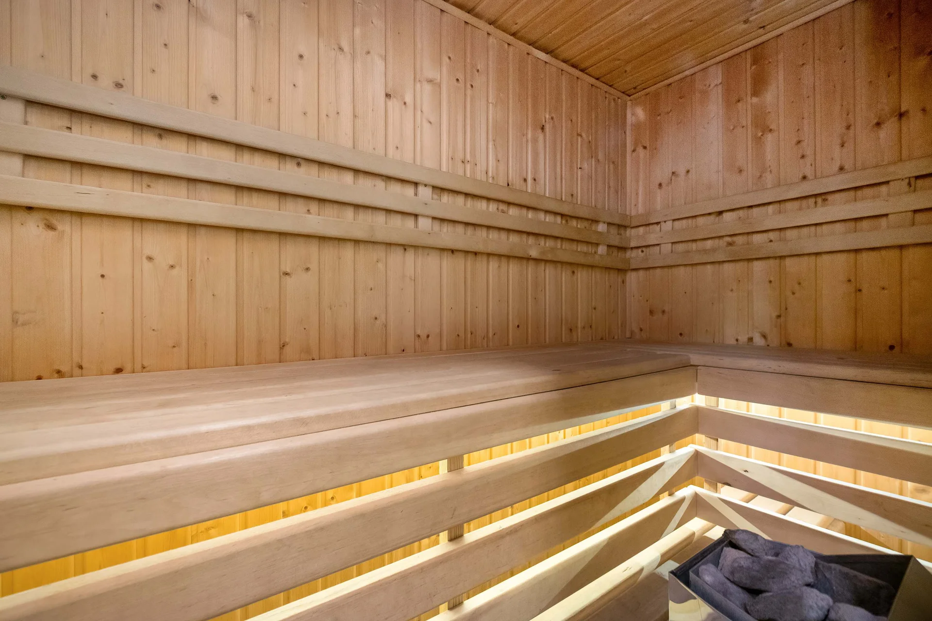 Sauna is available in the bathroom.