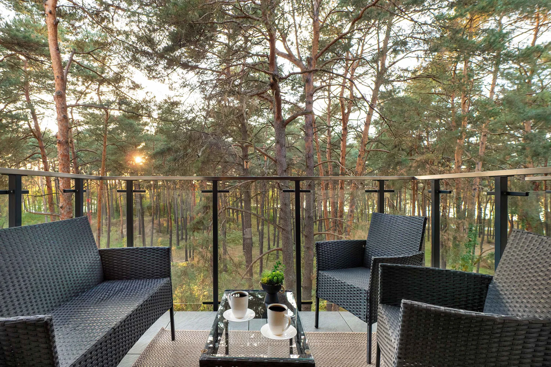 The terrace's peaceful ambiance is ideal for unwinding.