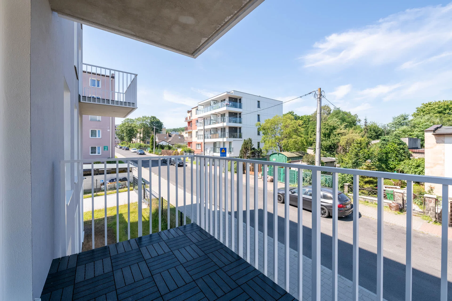 The balcony provides a perfect spot for enjoying the fresh air.