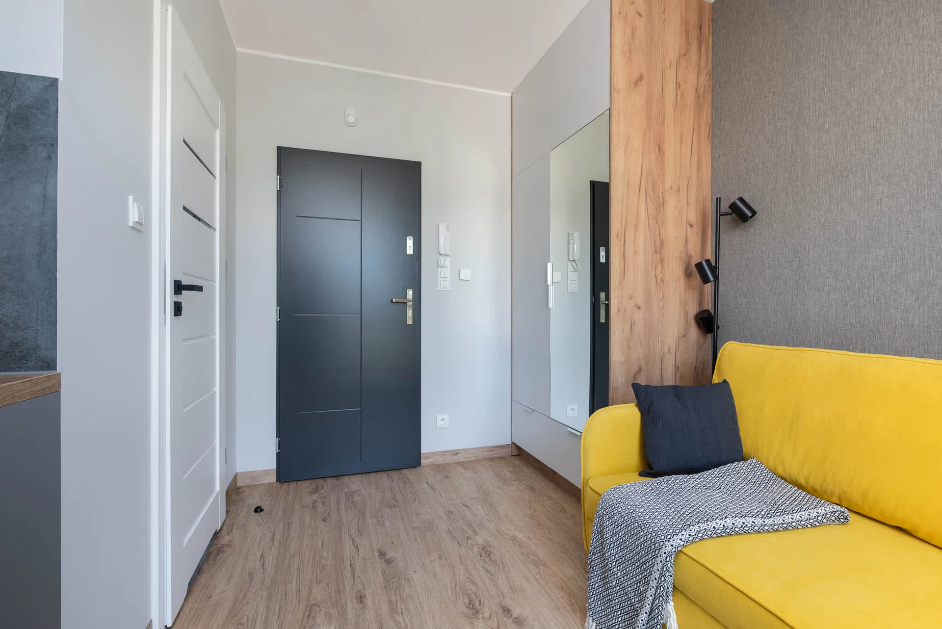 Enjoy your favorite shows on the flat-screen television in the elegant living area.
