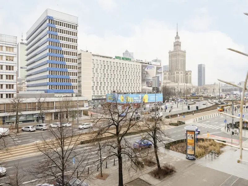 Stylish Apartment in the Center | Balcony with a View of the Palace of Culture and Science – photo 3