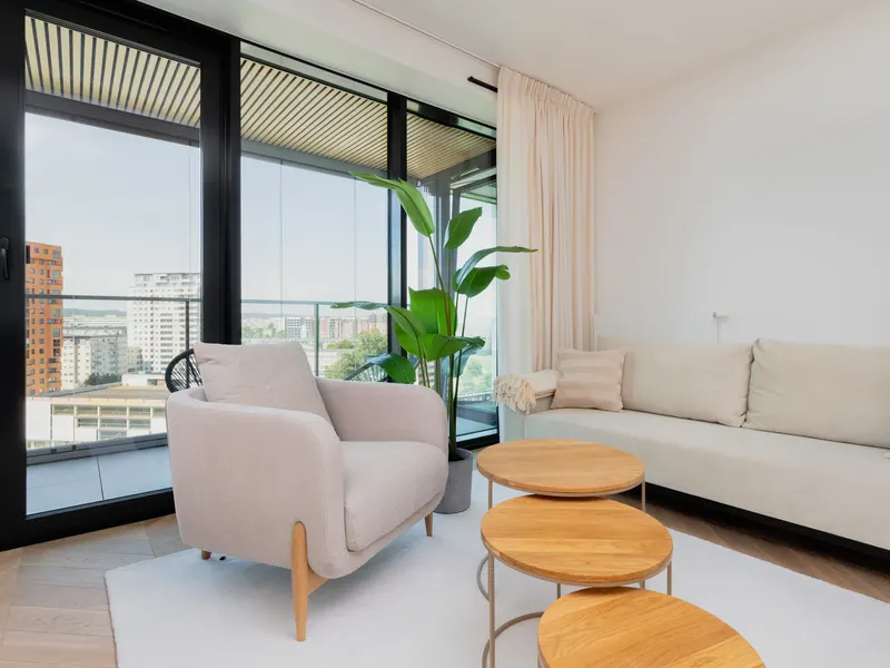 Nowoczesny Apartament | Balkon, Parking, 1 km do Plaży – zdjęcie 1