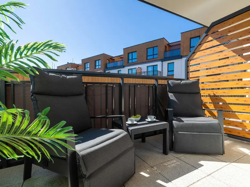 Modisches Apartment | Strandnähe, Parkplatz, Balkon – Foto 5