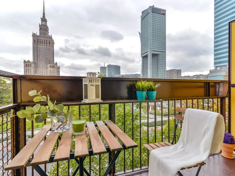 Apartment in the Center | Balcony with View of the Palace of Culture and Science – photo 1