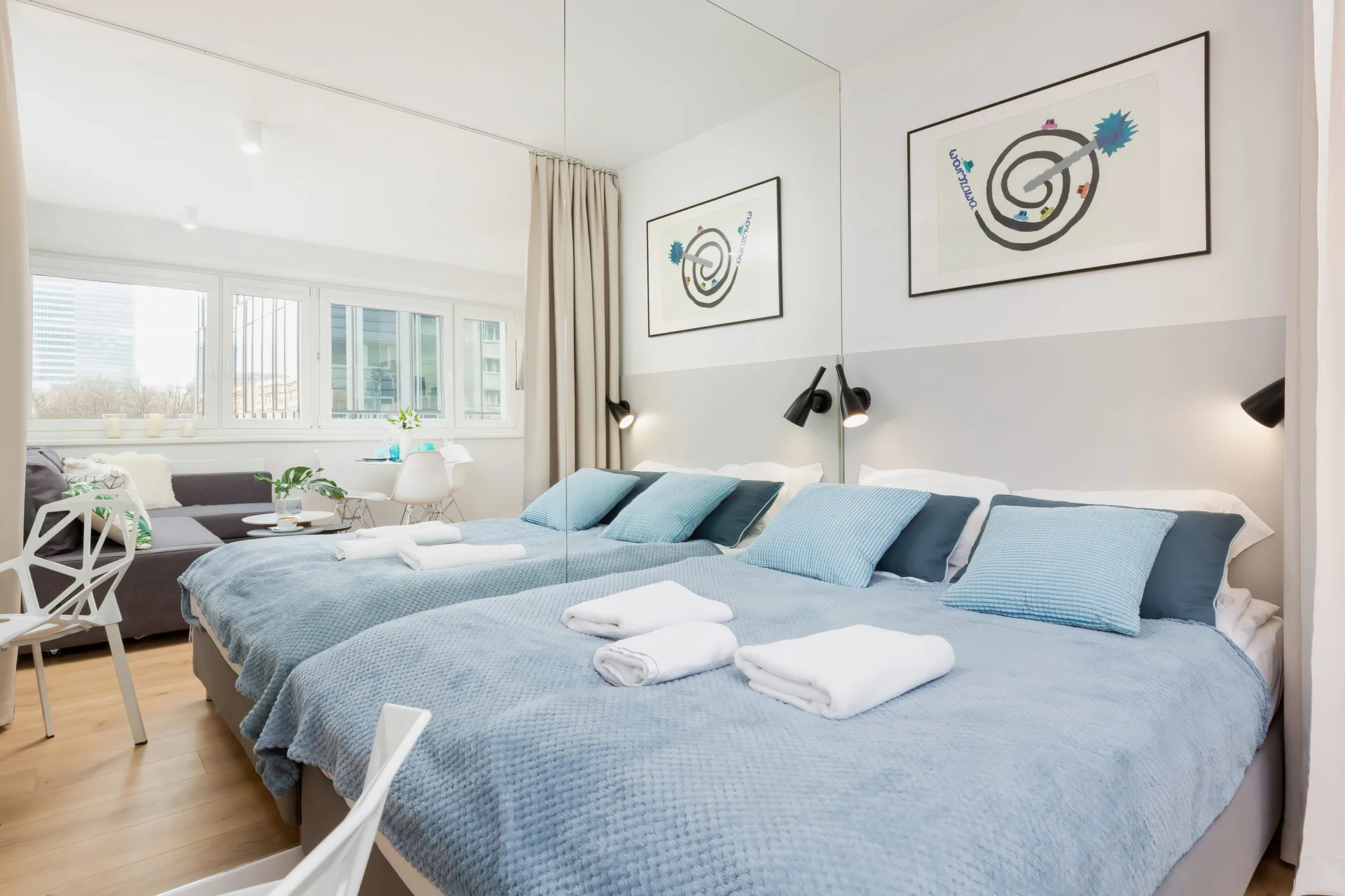 The elegant living area perfect for both relaxation and entertainment.