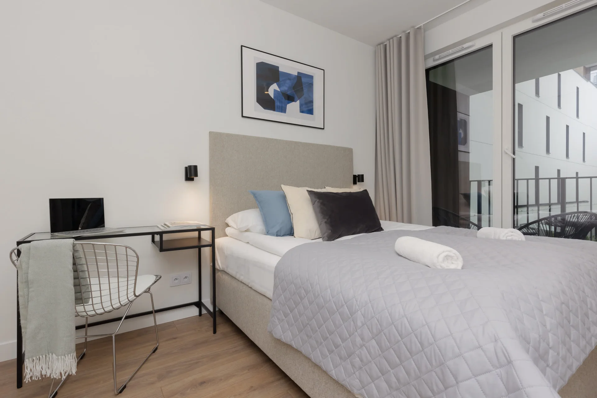 The bedroom's cozy ambiance is perfect for relaxation.