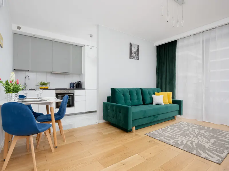 Modern Studio in Warsaw | Balcony and Workspace – photo 2