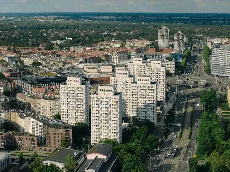 Widok na Wrocław z lotu ptaka
