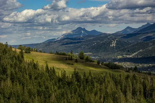 Widok na góry w Kościelisku