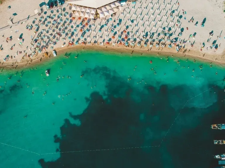 Plaża, morze, zdjęcie z drona, Bułgaria