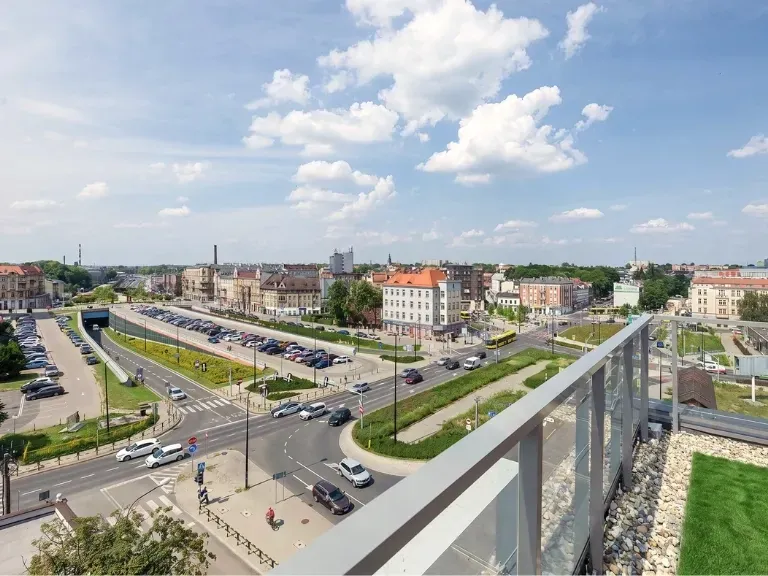 Widok z obiektu na Gliwice