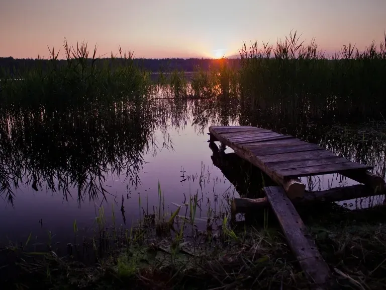 Jezioro w Piasecznie, zachód słońca