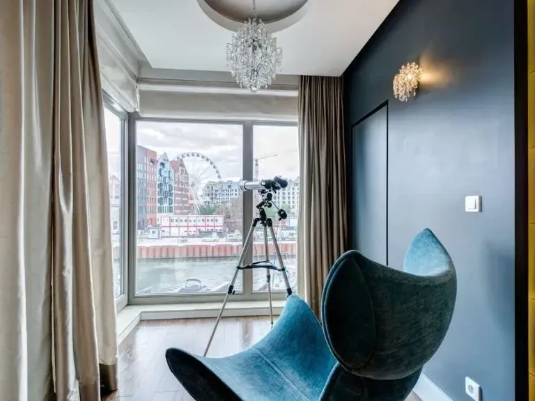 Szafarnia Waterlane widok z apartamentu
