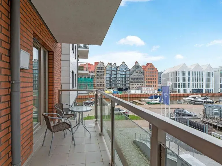 Waterlane Gdańsk widok z balkonu