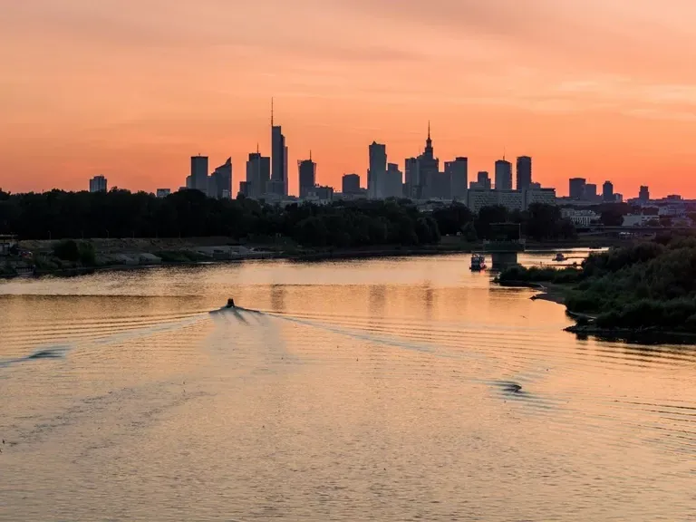 Warszawa, zachód słońca