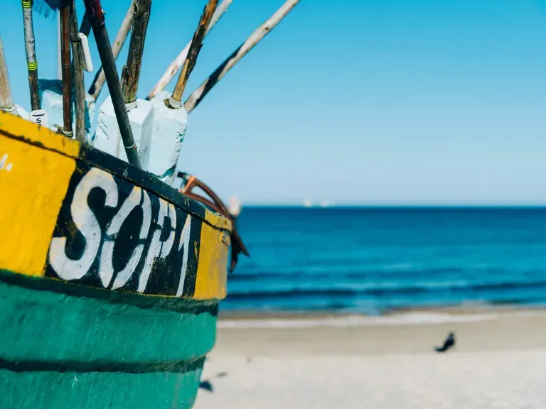 Sopot plaża łódź