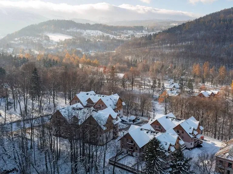 Panorama Karpacza zimą