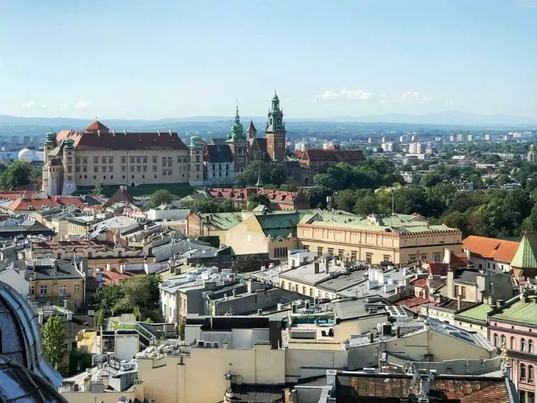 Majowka w Krakowie widok na panoramę Krakowa