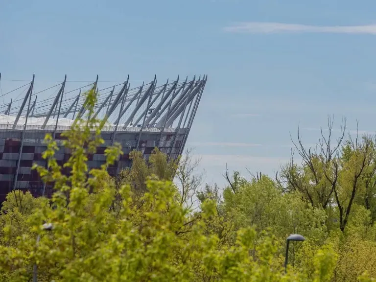 widok z apartamentu na Stadion Narodowy PGE